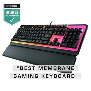 Roccat Magma Membrane RGB Backlight Keyboard Palm Rest Detachable Quiet Keys USB